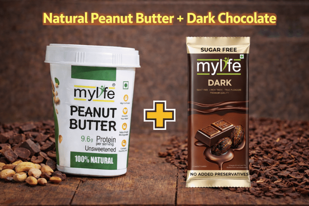 The Power Duo( Natural Peanut Butter + Dark Chocolate)