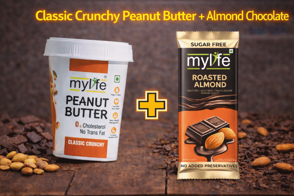 Classic Crunchy peanut Butter+ Almond Chocolate