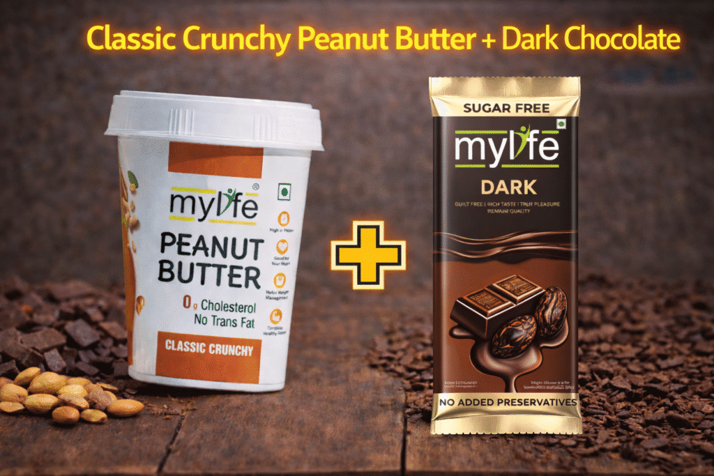 The wholesome Essentials(Classic Crunchy peanut butter + Dark Chocolate)