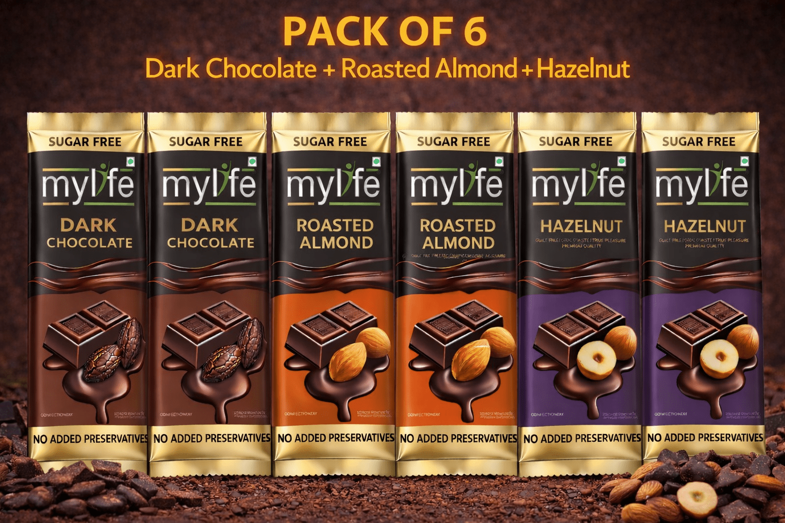 Pack of 6 Sugar Free Chocolate Pack of 6 Sugar Free Chocolate