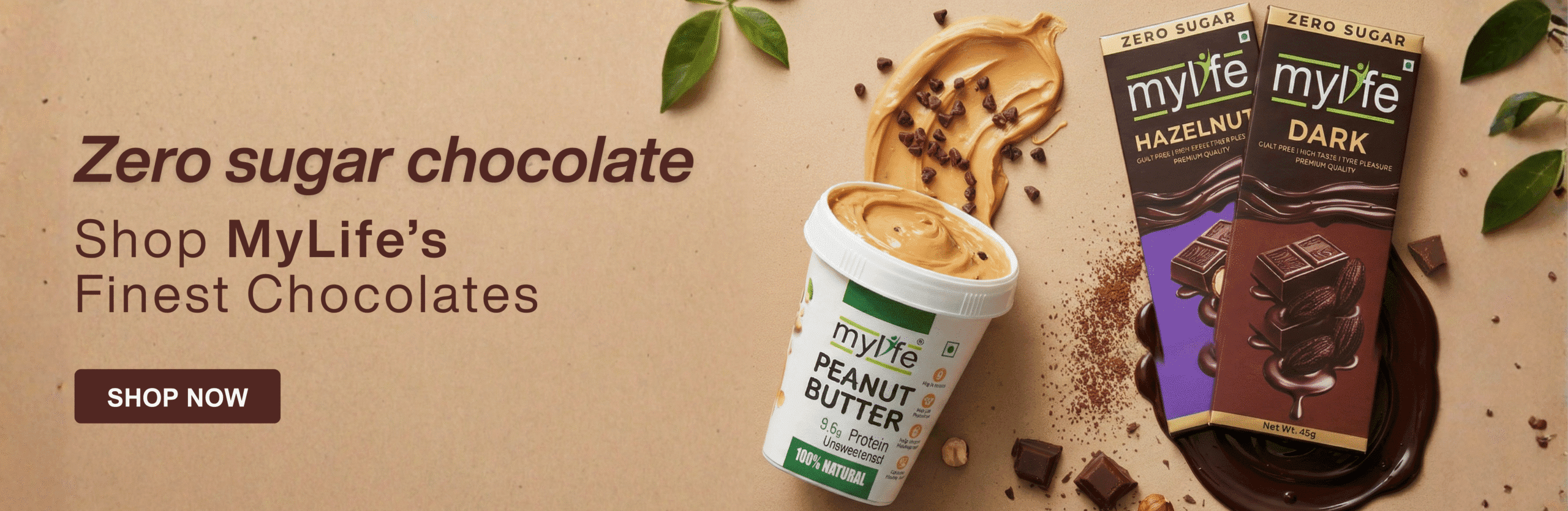 Zero Sugar Chocolate long banner combo